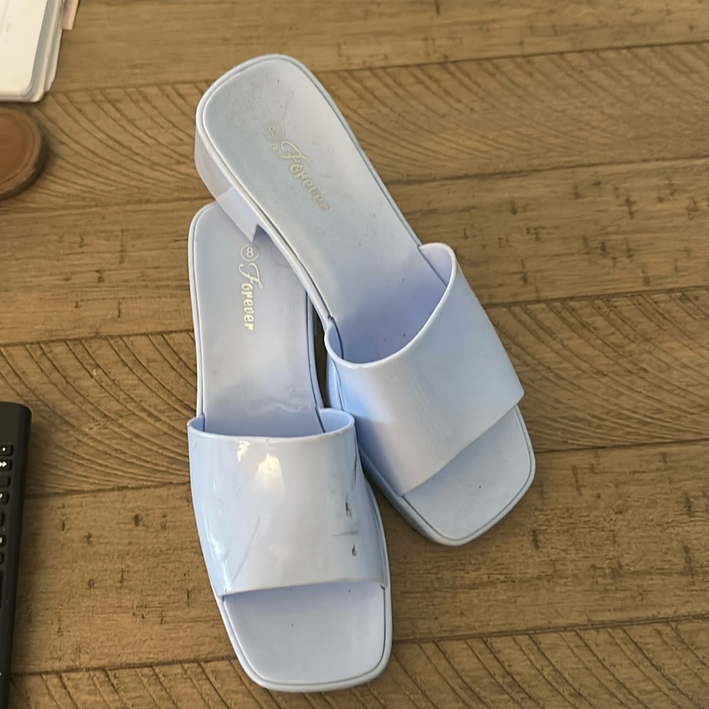 Jelly slide block heels